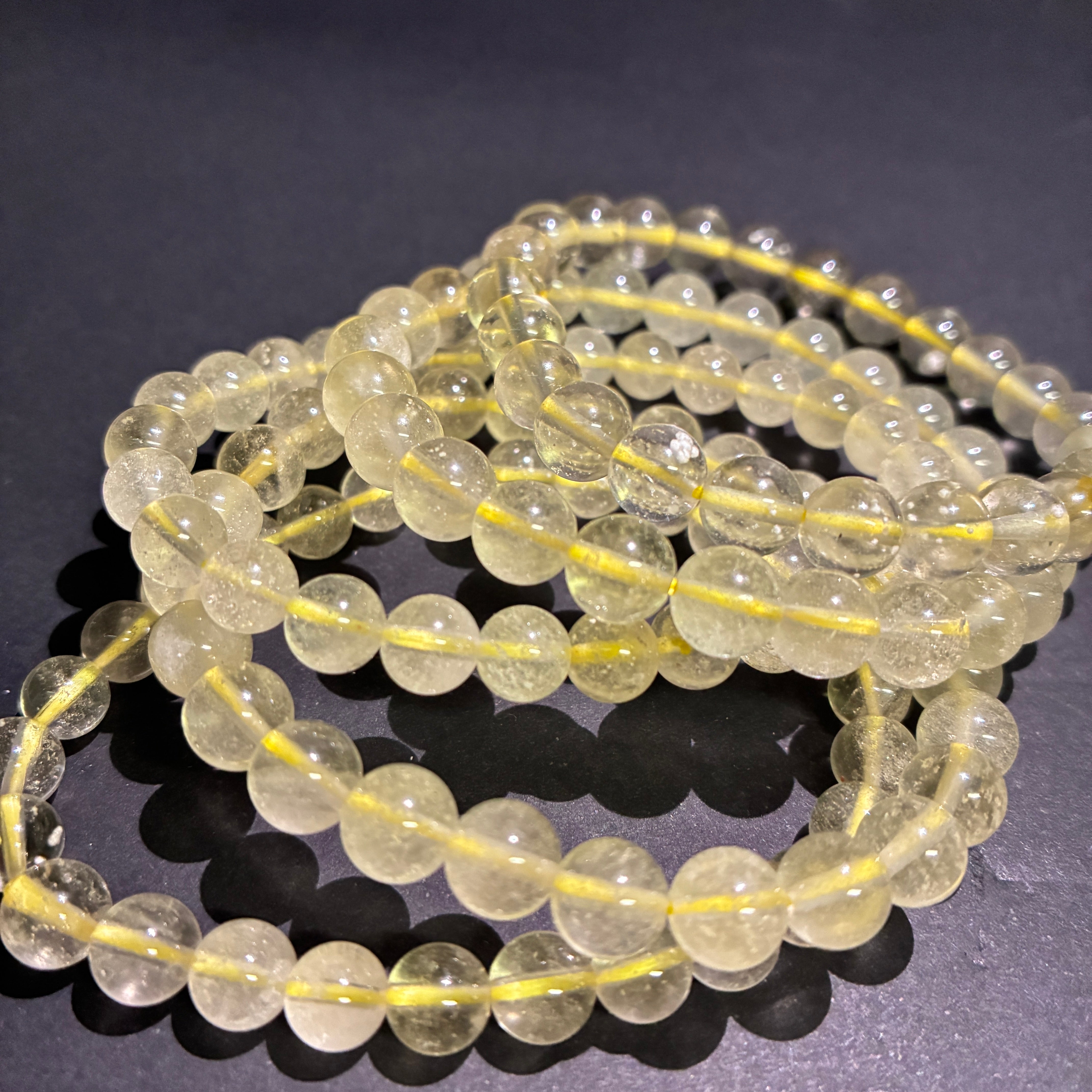 リビアングラス - ブレスレット7mm - 希少インパクトガラス