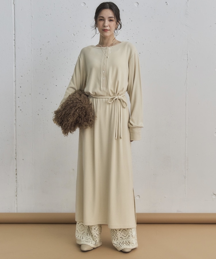 2WAYヘンリーネックリブワンピース(38 IVORY): ワンピース｜PMbox