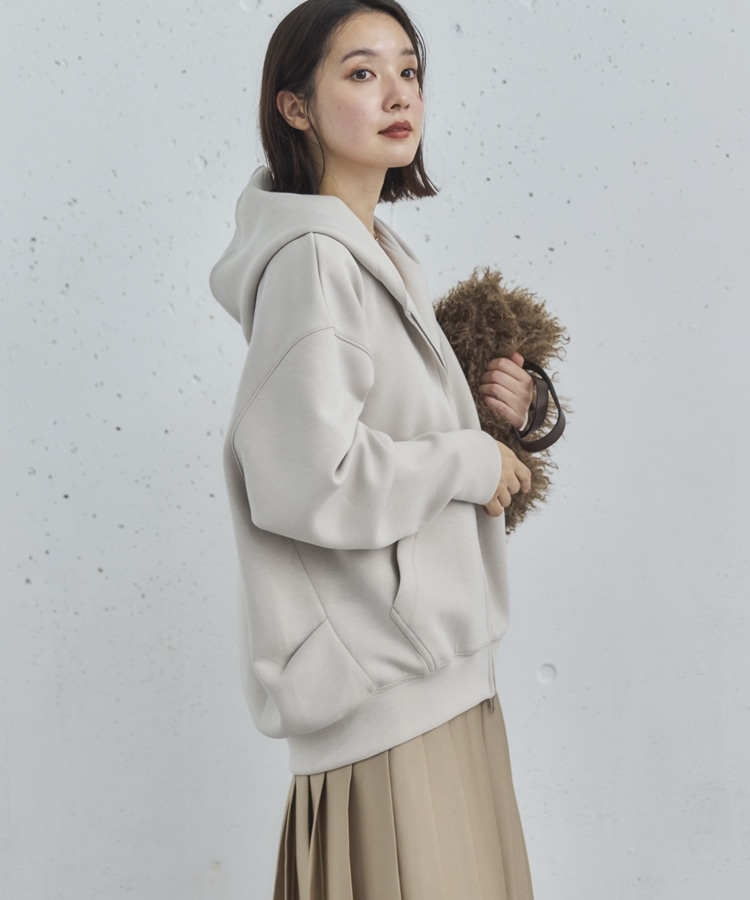 もちもち/新色追加】W ZIP ボンディングBIGパーカー(38 GRAY