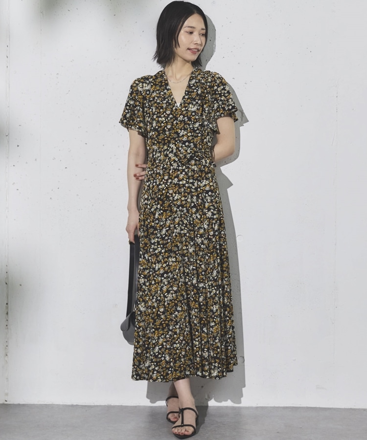 花柄カシュクールワンピース(F BLACK): ワンピース｜PMbox P&M