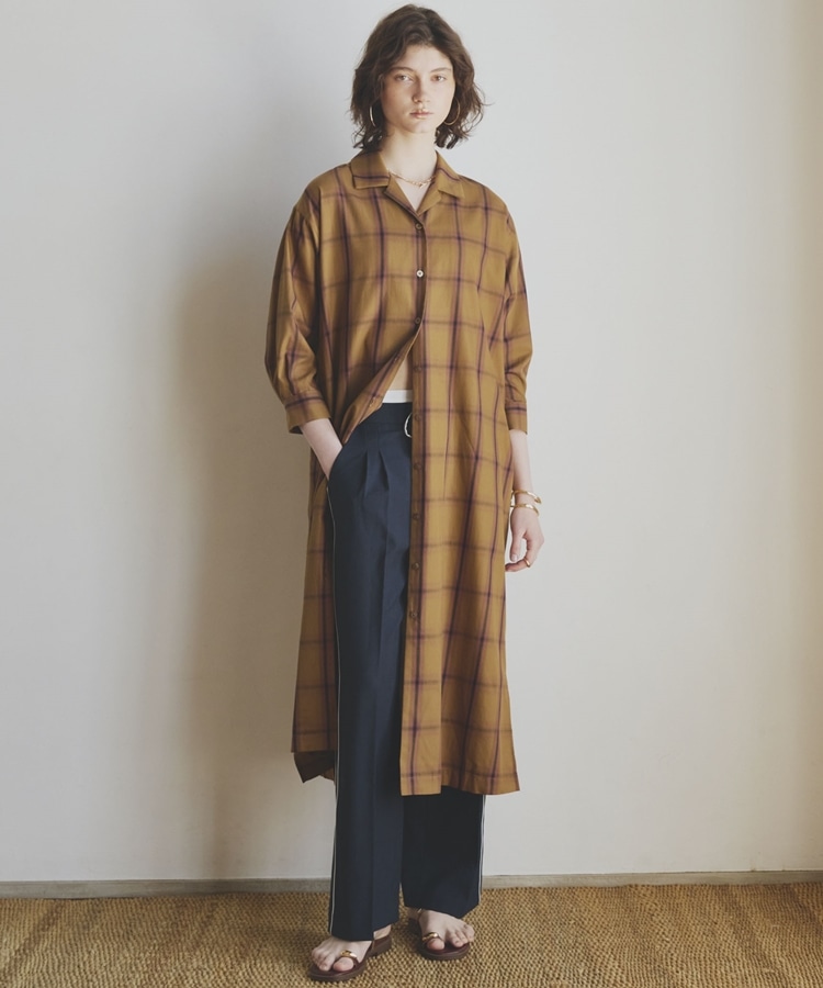 チェックシャツワンピース(38 CAMEL): ワンピース｜PMbox P&M OFFICIAL