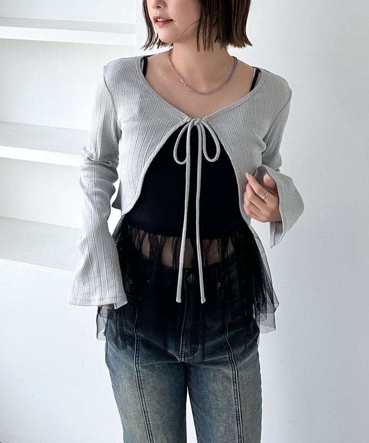 FリボンカットCD×ドッキングキャミSET(M GRAY): トップス｜PMbox