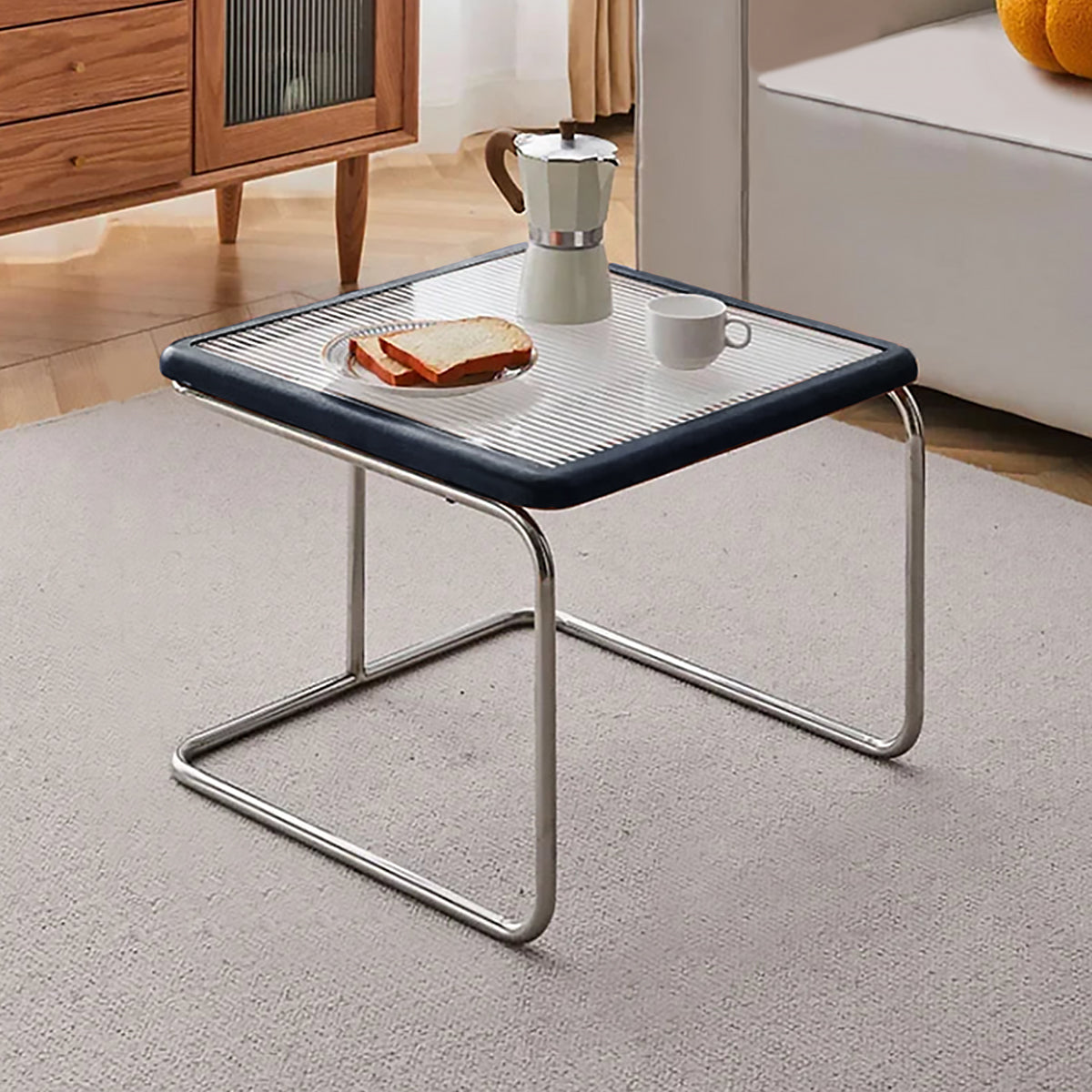 ミッドセンチュリーモダンラタンガラスコーヒーテーブル