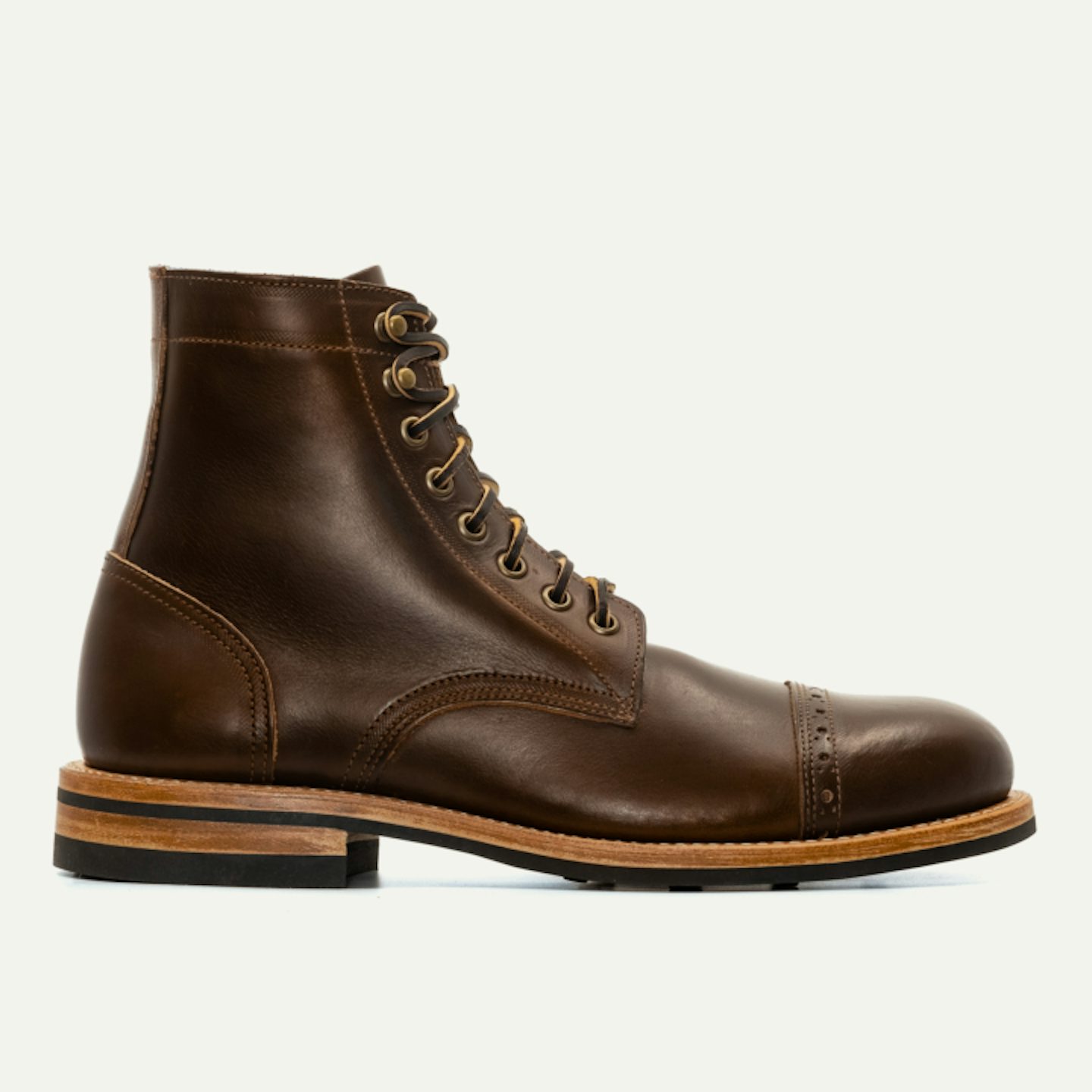 Trench Boot - Brown Chromexcel, Leather Sole with Vibram Toplift