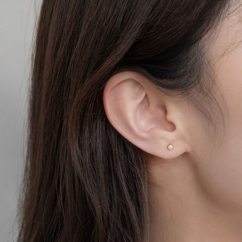 ピアス ニッケルフリー メタル ボール 3mm チタンポスト スタッド