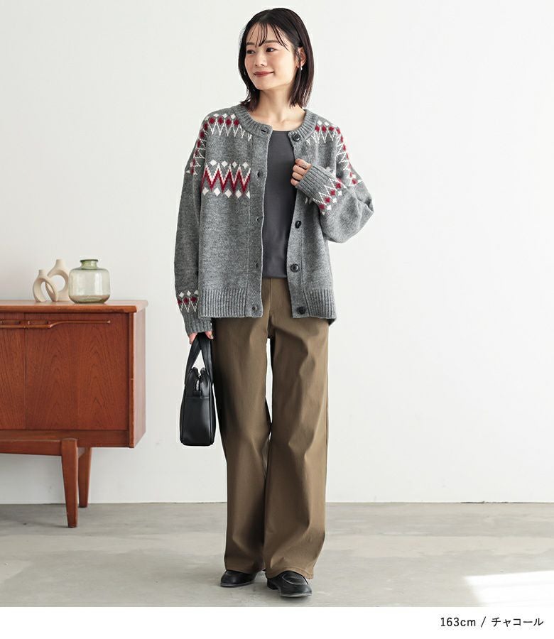 n'OrLABELノルディック柄ニットカーディガン』