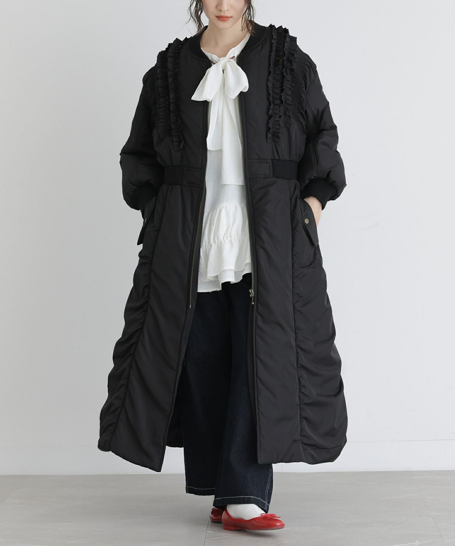 somari imaginationMA-1中綿フリルロングコート』