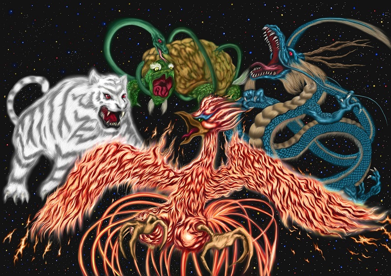 しあわせ夢絵 四神・・「最強金運」・手書き（弊社完全オリジナル開運