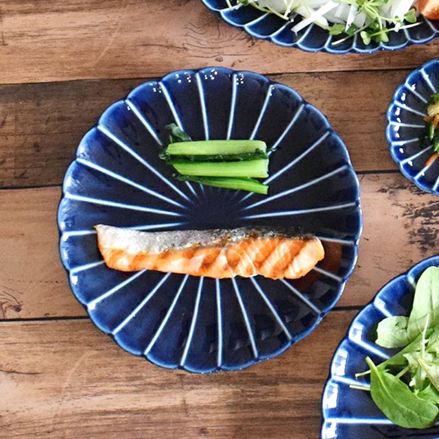 ぎやまん陶 7寸皿 ナス紺ブルー｜和食器通販｜織部 Online Store【公式】