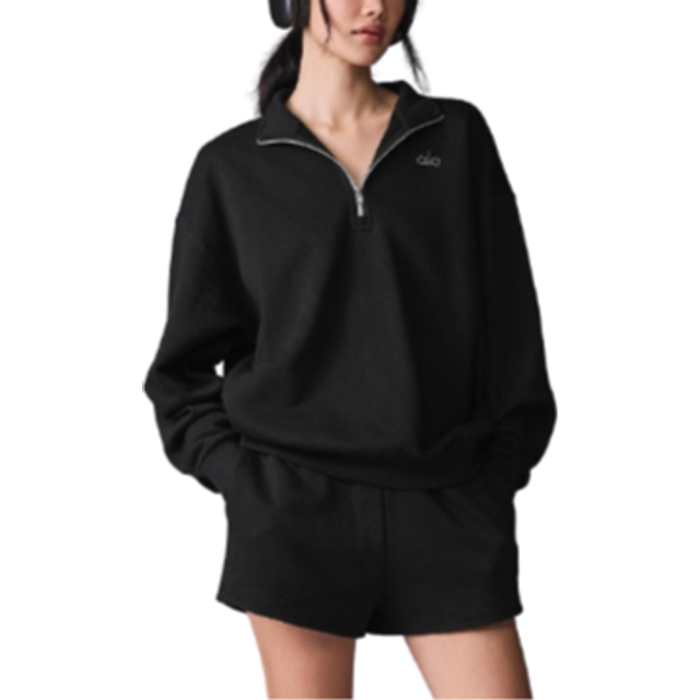Alo Accolade 1/4 Zip Pullover - Black • Prices »