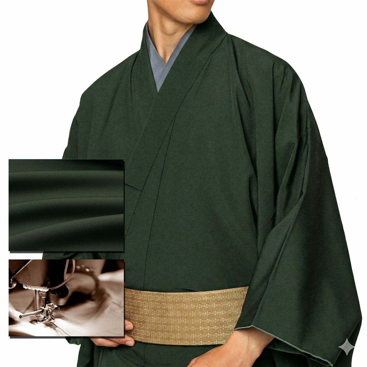 男着物 正絹 色無地 誂え染め 丹後ちりめん 菱 | 男着物の加藤商店《公式》