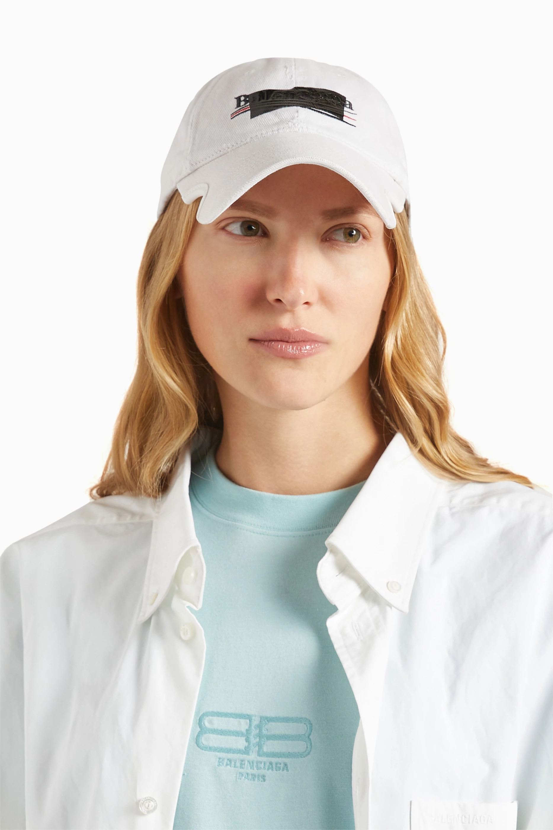 Buy Balenciaga Neutral Gaffer Logo Baseball Cap in Cotton For Men