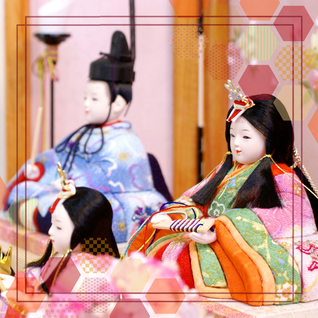 雛人形 久月 ほのか 虹彩雛 木目込み五人収納飾り(67958),71HC-32,送料