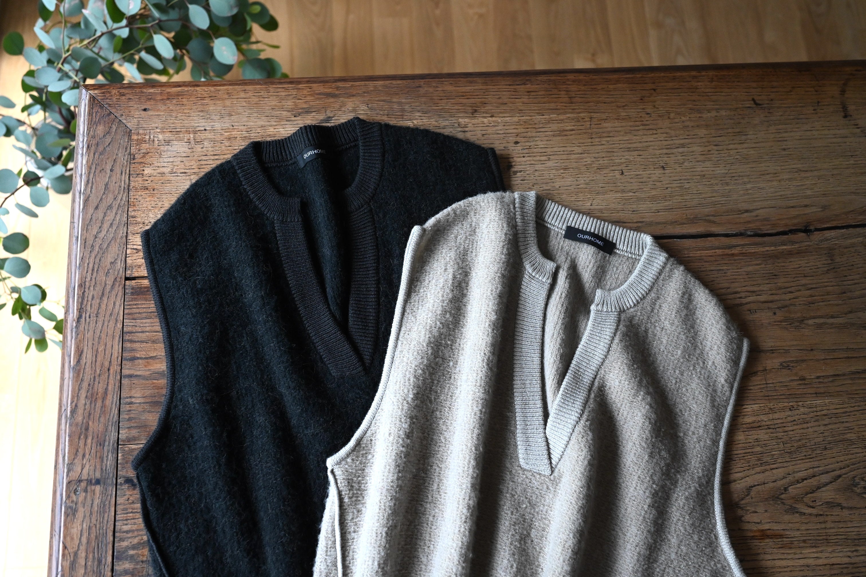 アルパカ混の洗えるニットベスト – OURHOME