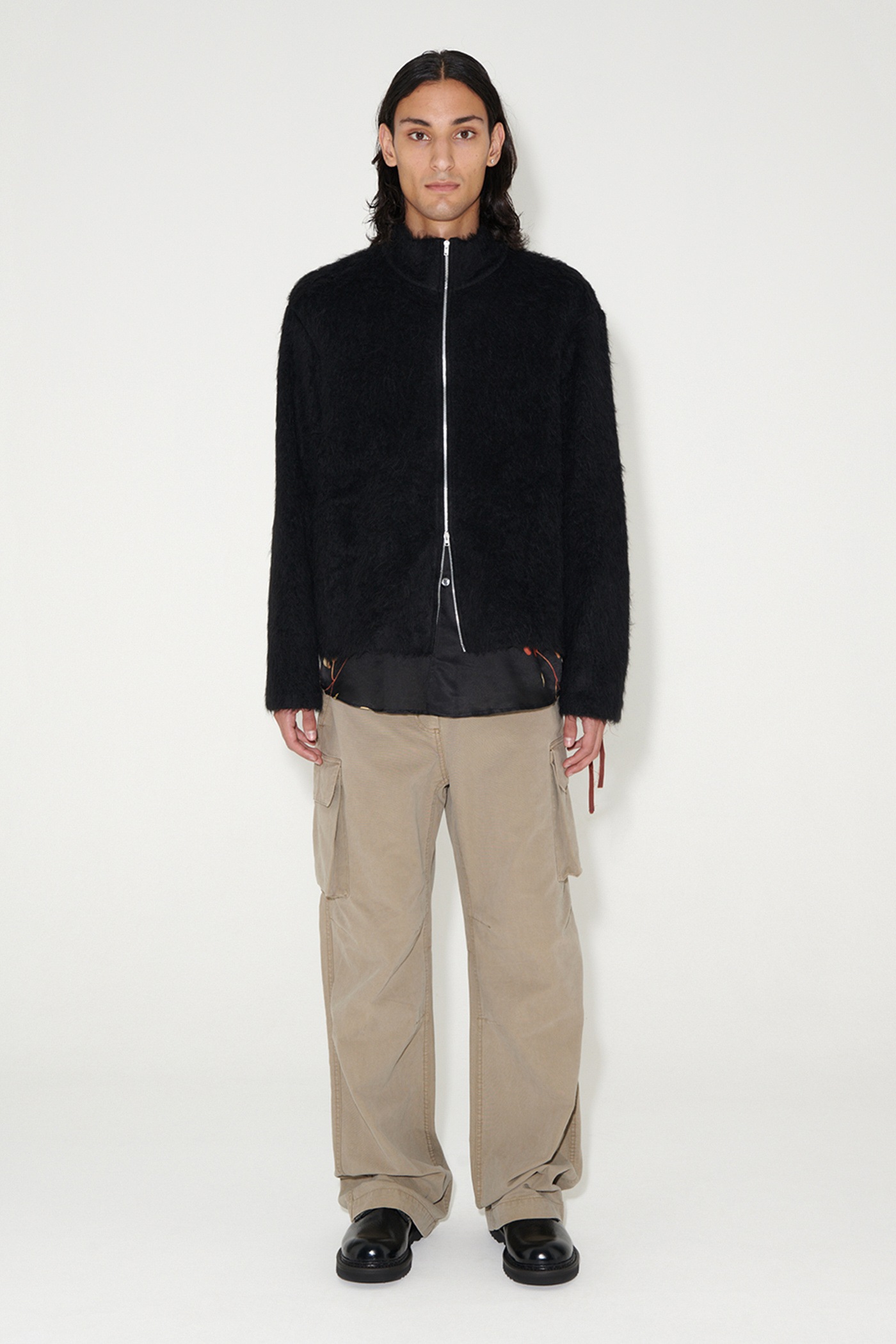 Our Legacy - Shrunken Fullzip Polo Black Alpaca