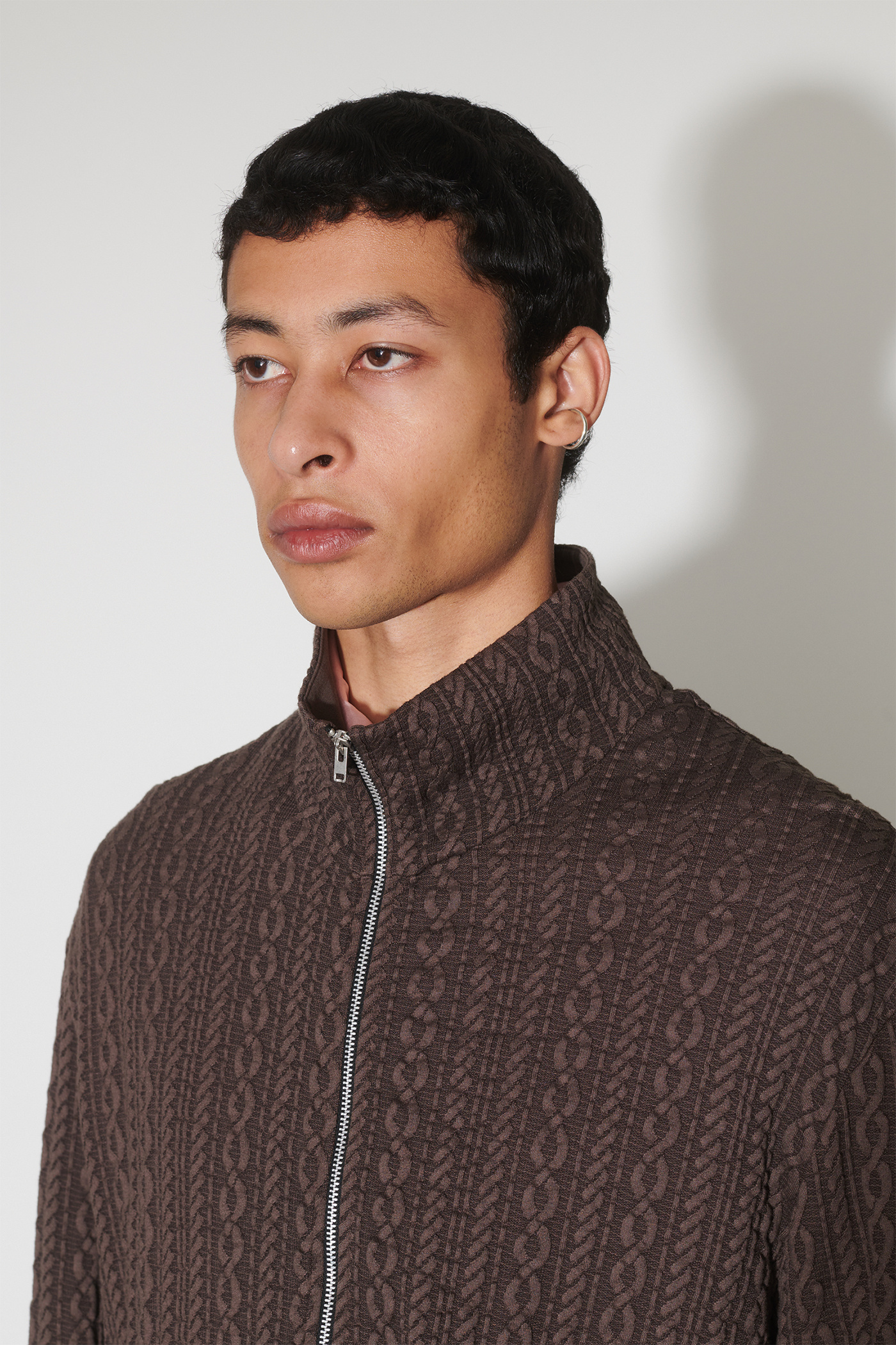 Our Legacy - Shrunken Fullzip Polo Indulgent Choco Cable Jacquard