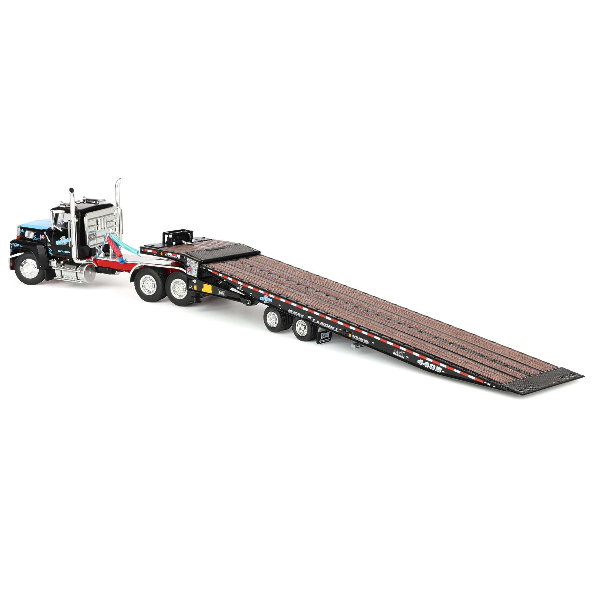 1/64 Ford LTL 9000 Semi Truck with Landoll Traveling Axle Trailer