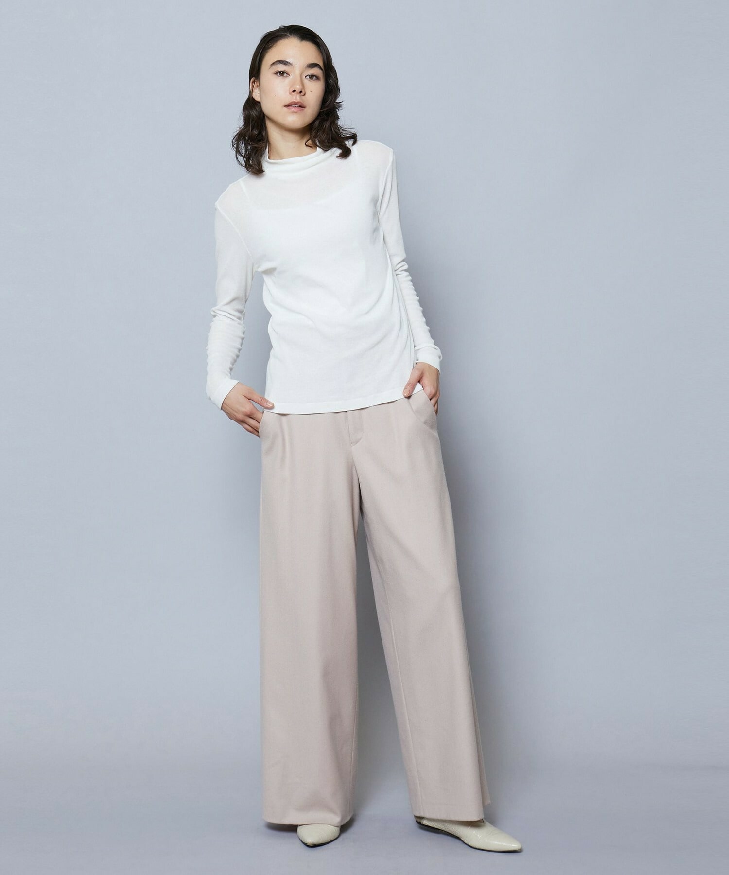 カシミヤ混フラノワイドパンツ】｜【MOGA(モガ)】｜BIGI OUTLET（ビギ