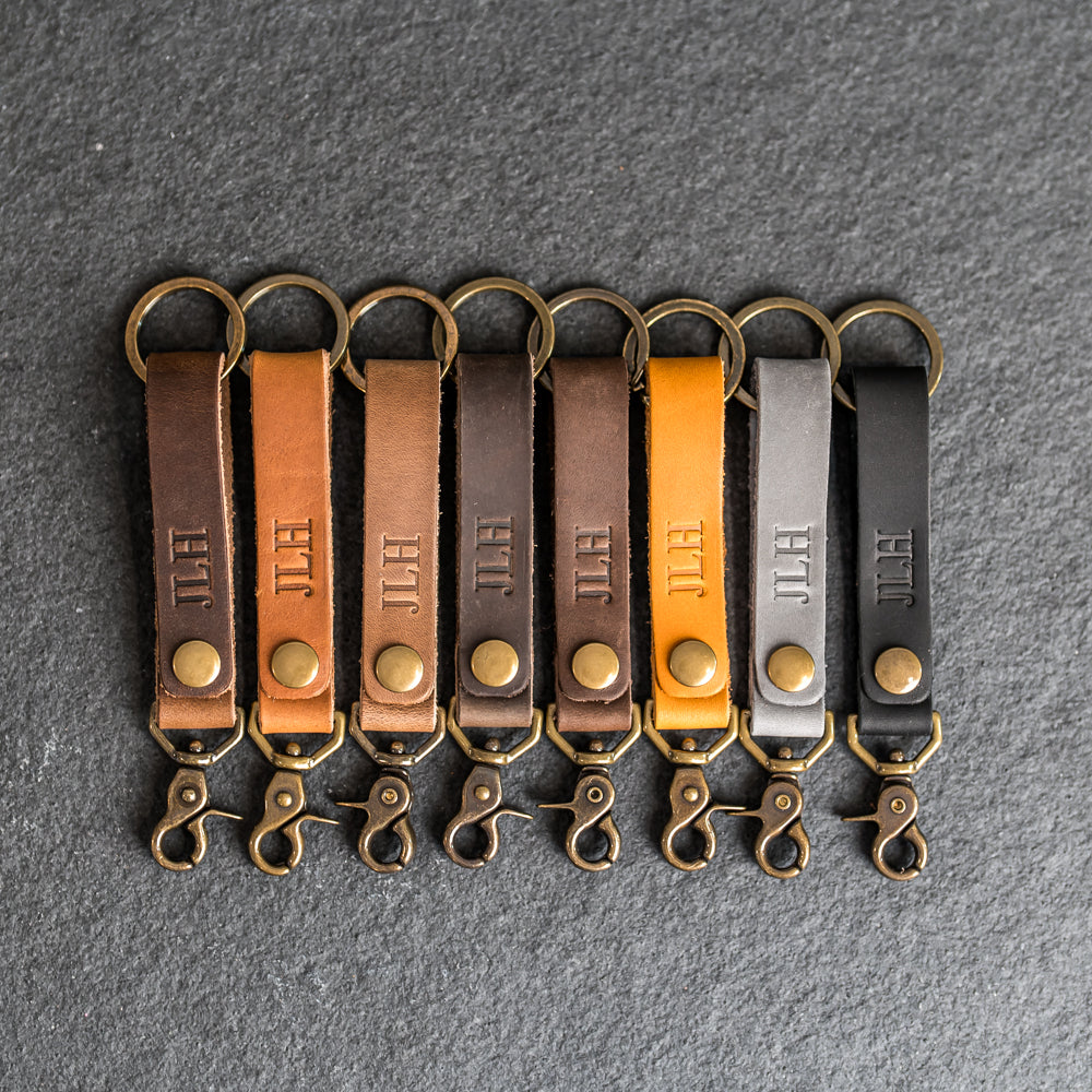 Looped Snap Closure Keychain | Personalized Premium Leather