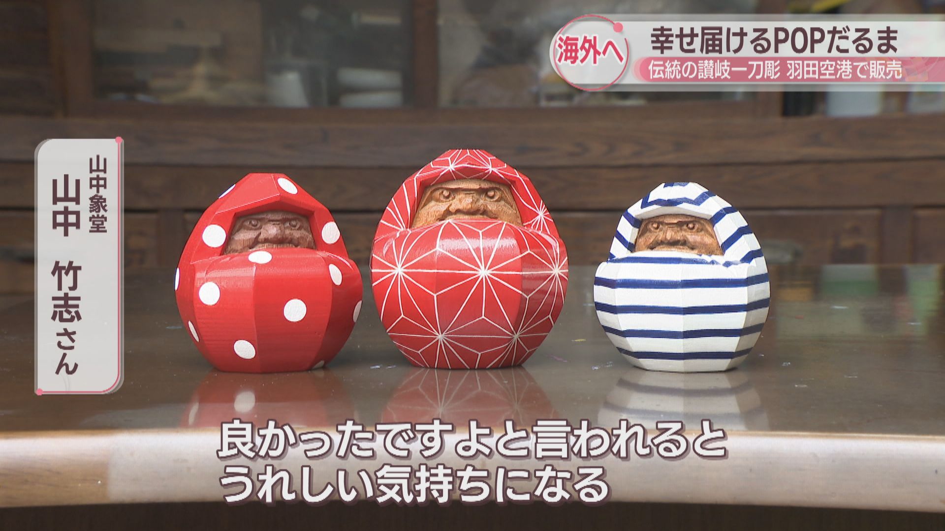 達磨 木彫 山中象堂 朱ヘタリ達磨 中 達磨 木彫 山中象堂 朱ヘタリ達磨