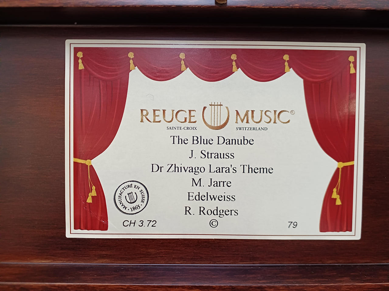 リュージュ(REUGE)|72弁3曲入り 象嵌仕上 オルゴール|【ハードオフ公式