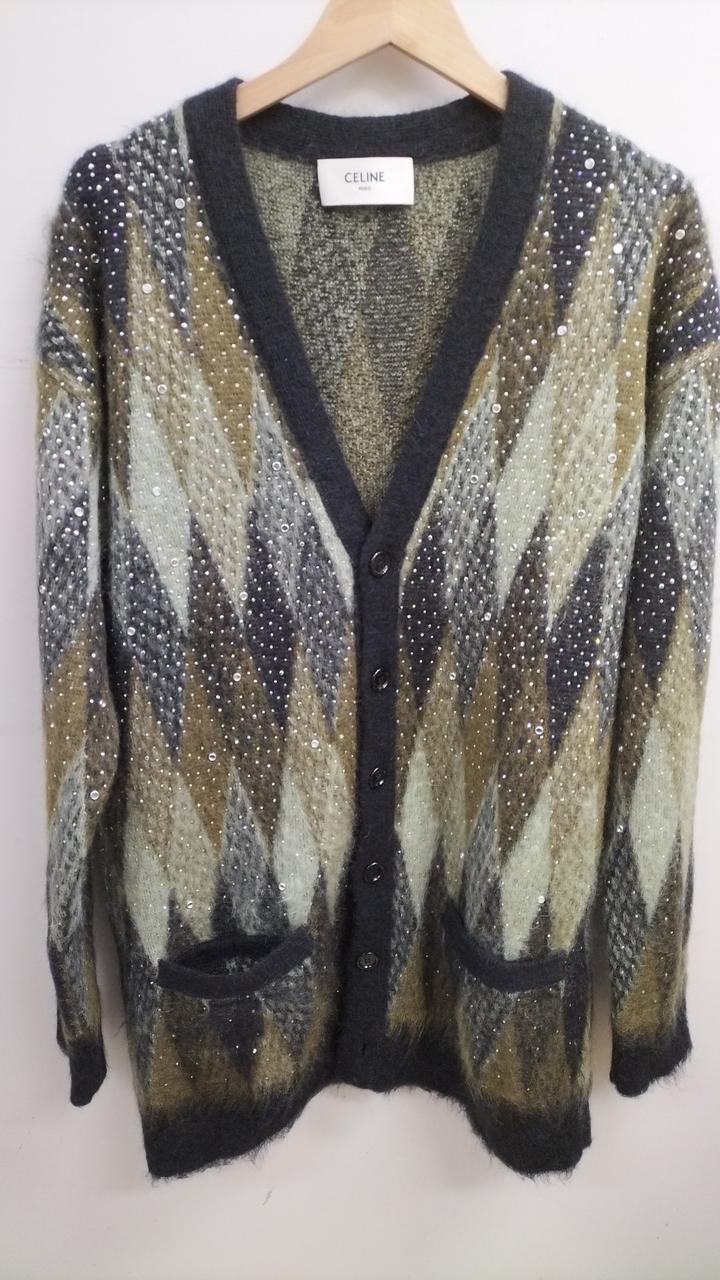 セリーヌ(CELINE)|ブラッシュドモヘアエンブロイダリーカーディガン