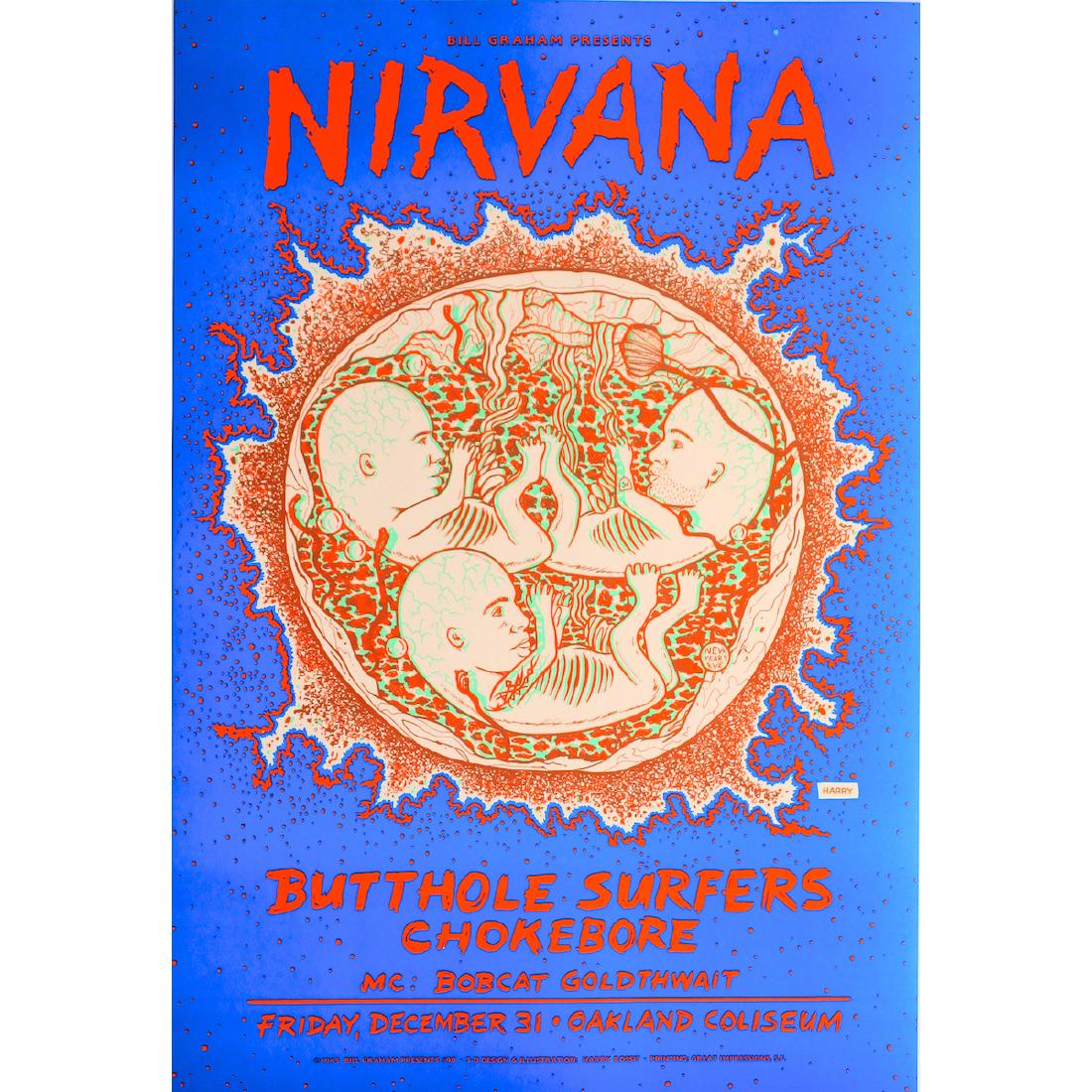 Nirvana Butthole Surfers 1993 Nye Concert Poster