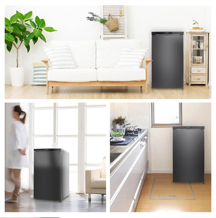 マクスゼン 64L 1ドア 前開き冷凍庫 右開き JF064ML01GM ガン