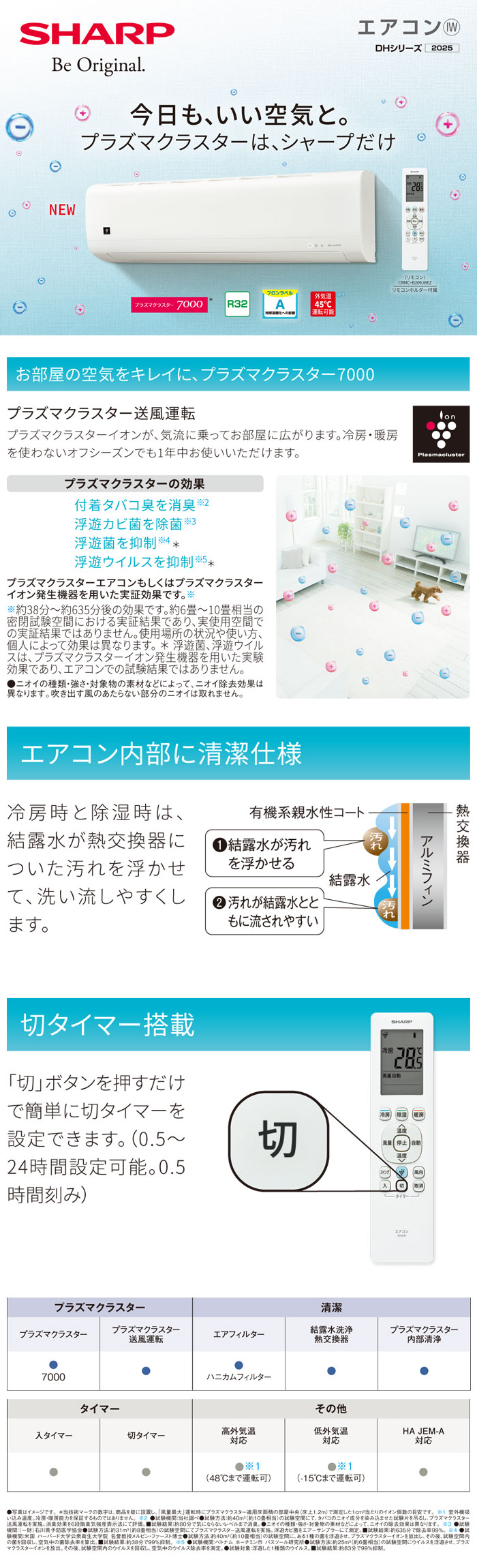 エアコン 6畳用 シャープ 2.2kW 2025年モデル プラズマクラスター7000