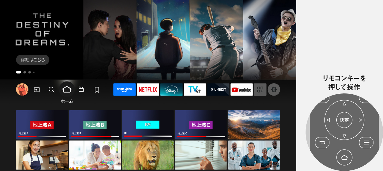 Fire TV | 共通特長 4K有機EL/4K液晶テレビ Z95A/Z93A/Z90A/Z85A/W95A