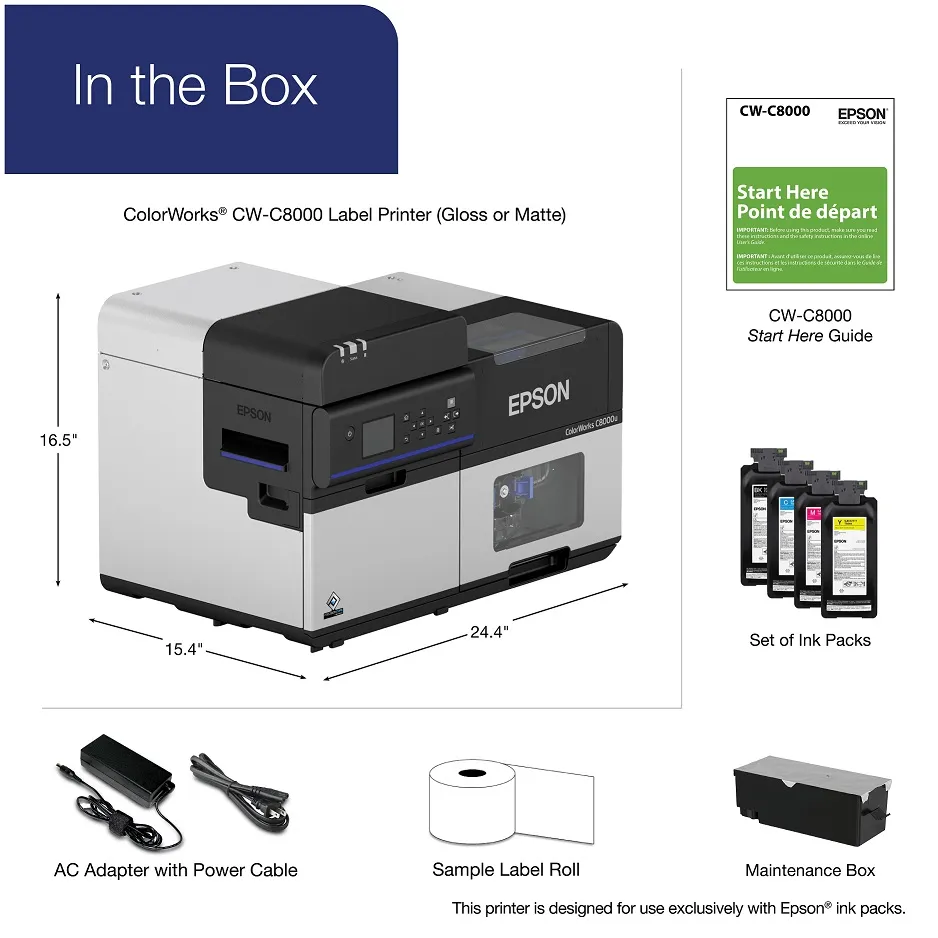 Epson C8000 Label Printer - Gloss Ink