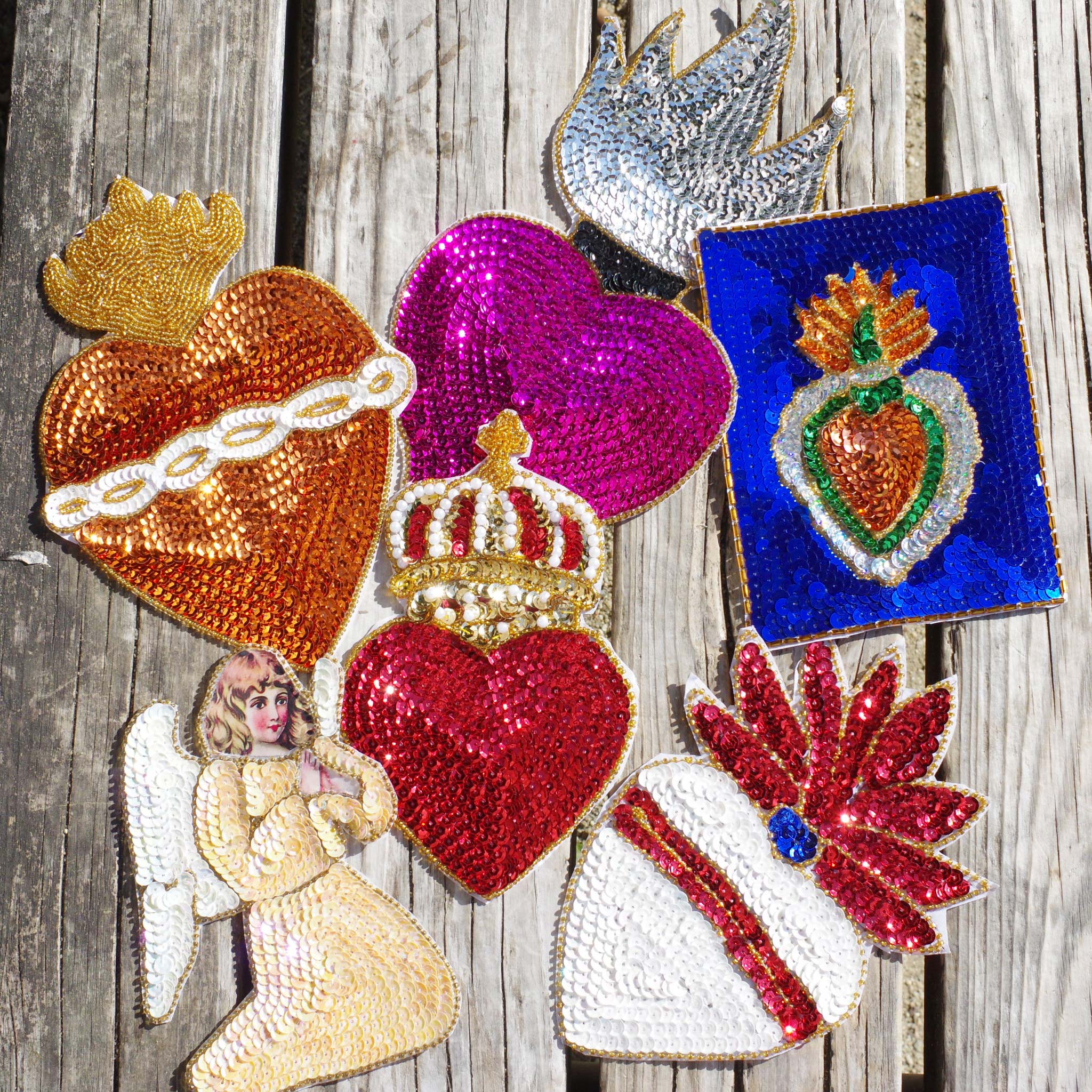 BIGコラソン☆スパンコールワッペン【24cm】A