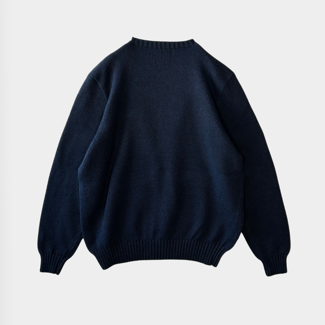 Polo Ralph Lauren ラルフローレン コットンニット 紺(L)/B1414K-SO