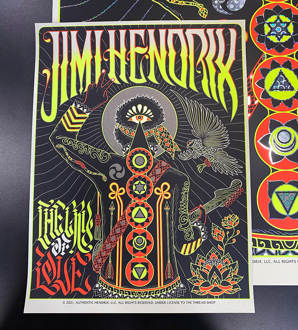 Jimi Hendrix: 'Cry of Love' Astro Man Foil ~ A.P. Screen Print