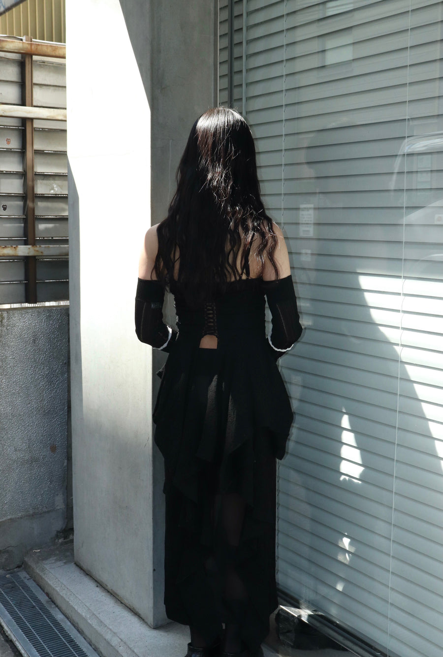 FETICO(フェティコ)のBOTANICAL JACQUARD CUTOUT CAMI TOP BLACKの通販