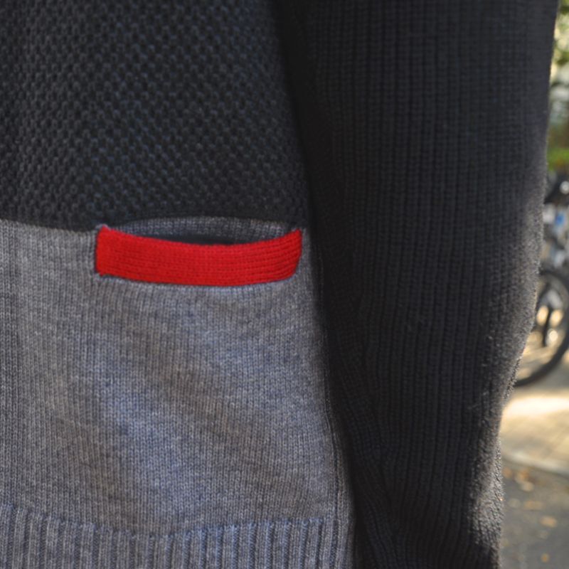 narifuri ナリフリ カラーパネルウォッシャブルミッドネックニット