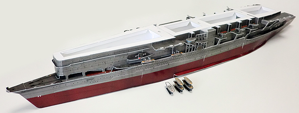 航空母艦「赤城」組立説明20：細部をつくる-6 - 無料ペーパークラフト