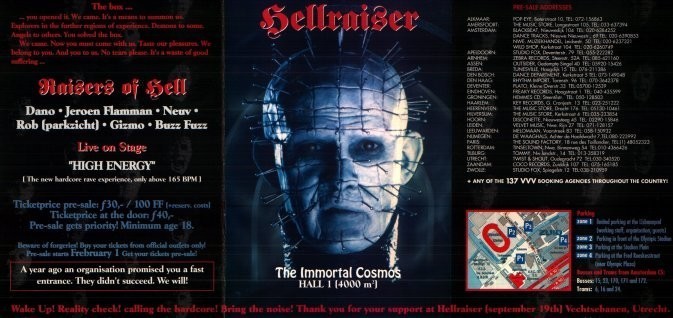 Hellraiser · 1993 · The Immortal Cosmos, Amsterdam — Tickets, line