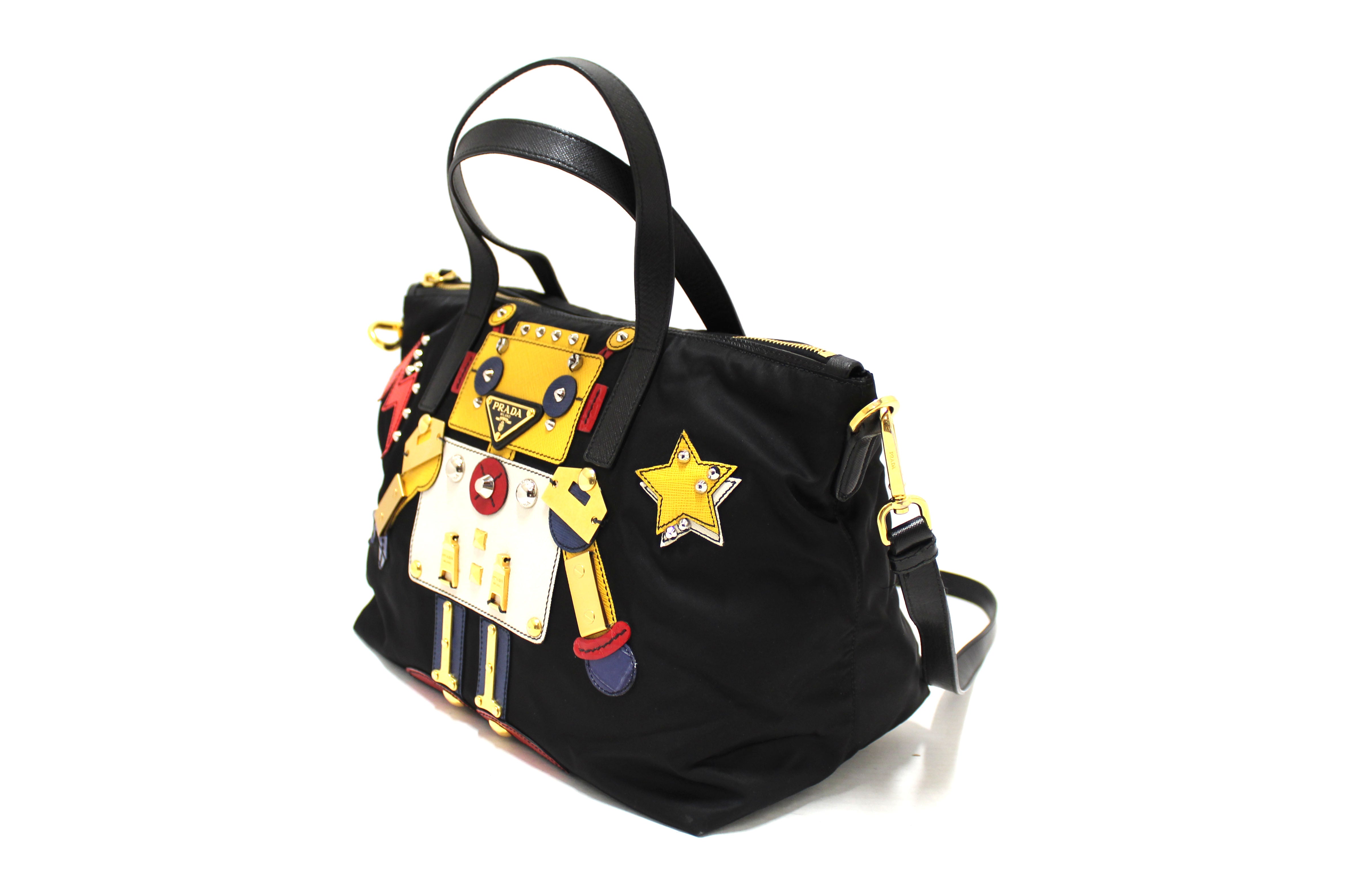 Authentic Prada Black Tessuto Nylon Robot Tote Bag – Paris Station