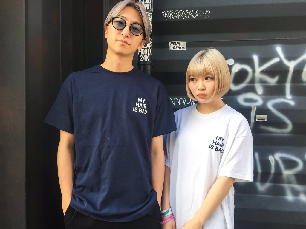 newグッズ着用画像①】 MARIA T SHIRT 着用サイズ/ネイビー L,白 L,黒