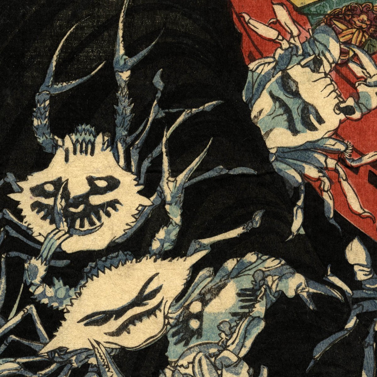 データベース紹介】風俗図会DBより、歌川国芳画 [大物浦難風之図