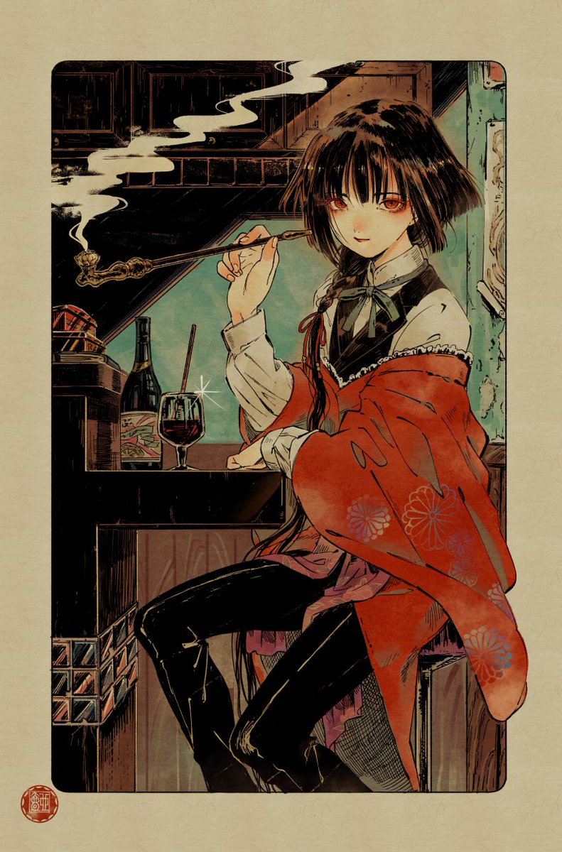 画集に入れたイラストや特典の絵です～ #暗天街幻想奇録 発売中です