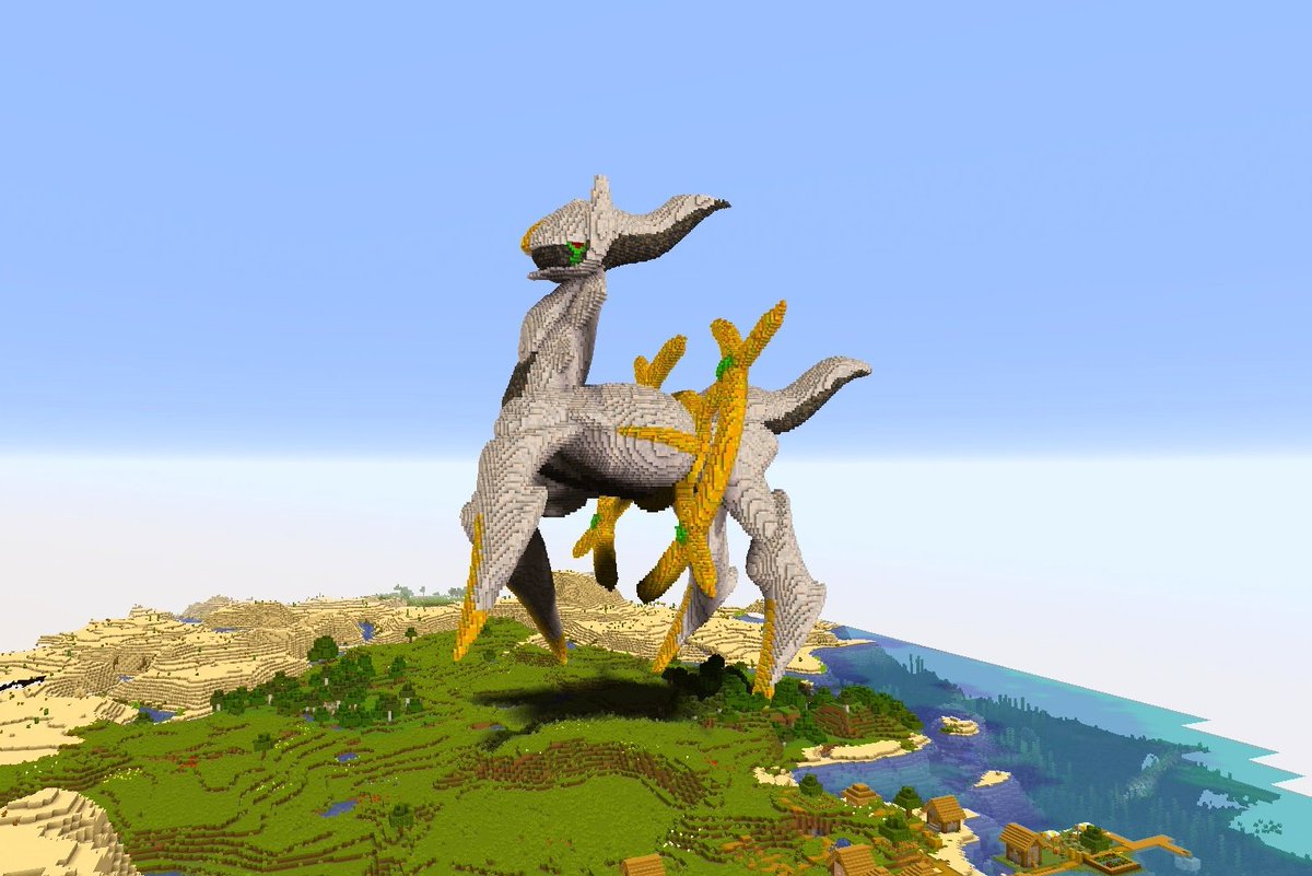 マイクラでポケモンのアルセウスを建築しました #Minecraft #ポケモン