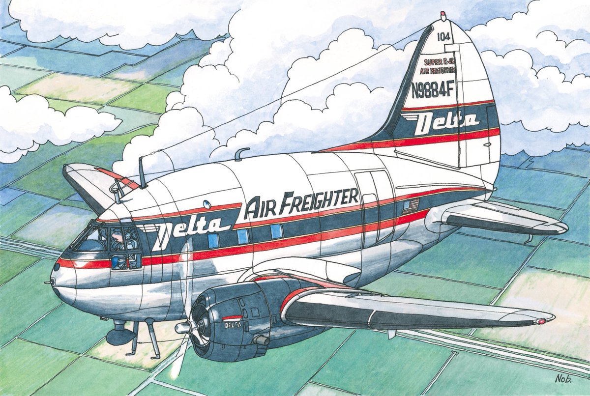 今日の「飛行機が主役！」はイラストレーター、下田信夫さんをご紹介し