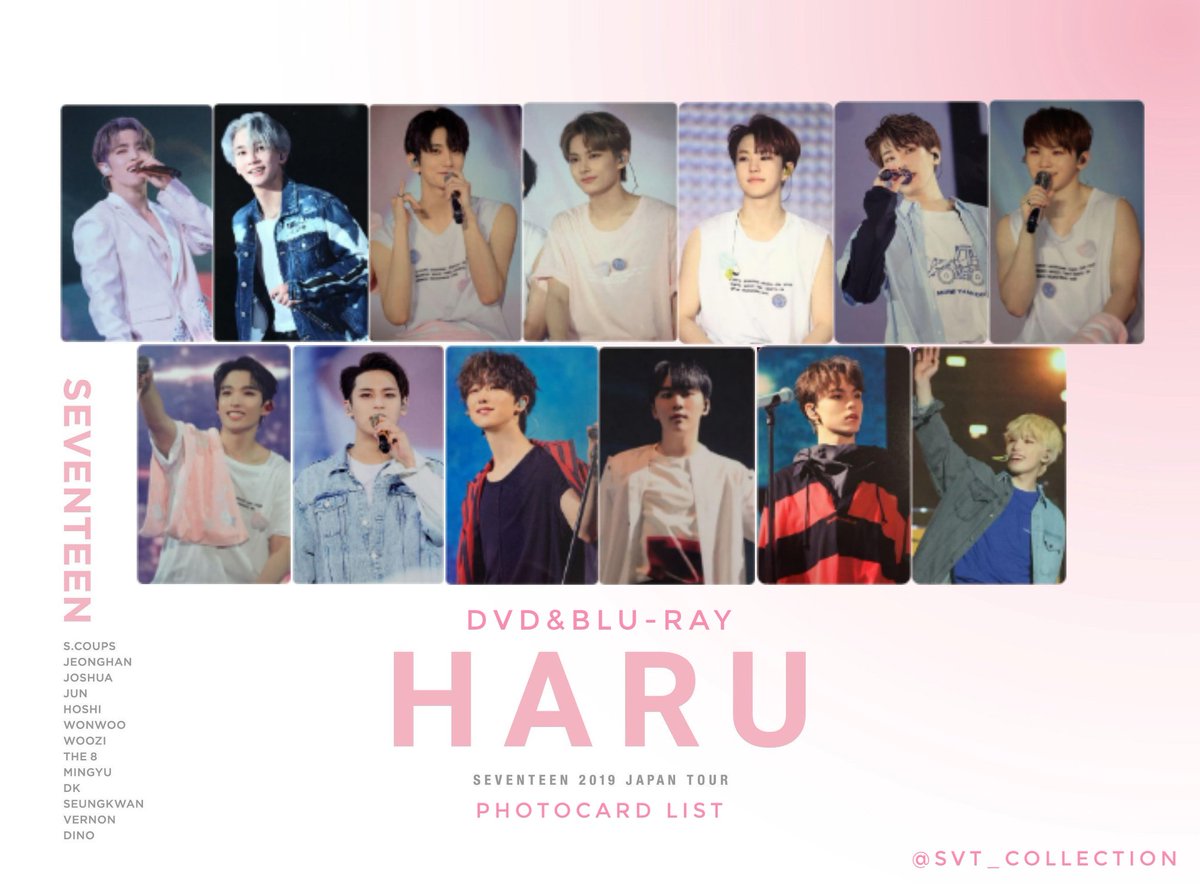 Seventeen 2019 Japan Tour 'HARU' DVD&Blu-Ray Photocard List