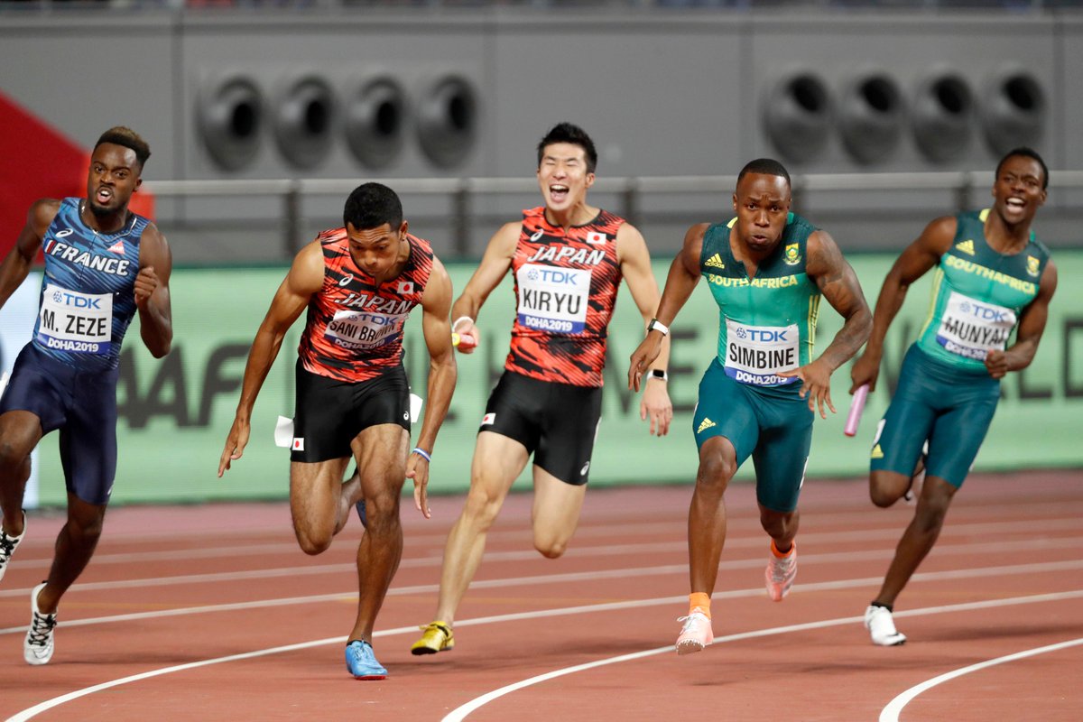 ドーハ#世界陸上】 ◇男子4×100mリレー決勝 4レーン🇯🇵日本 1走