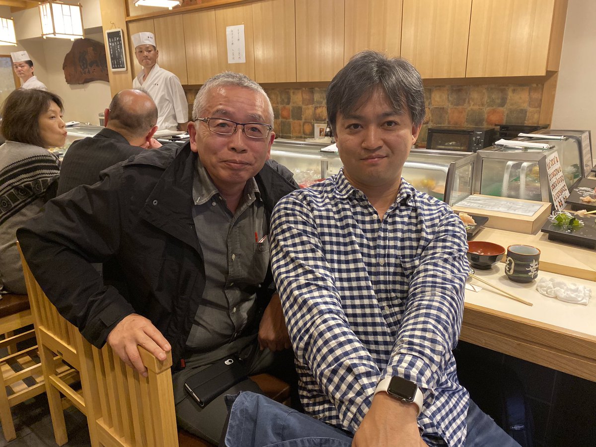 駿台英語科の最年長、「道場主」こと飯田康夫先生と会食。 お年を召し