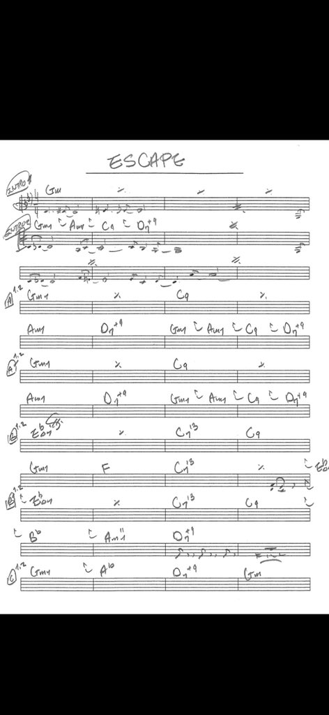 ESCAPEのコード譜面です。 めちゃカバーしてくれてもいいけどね。