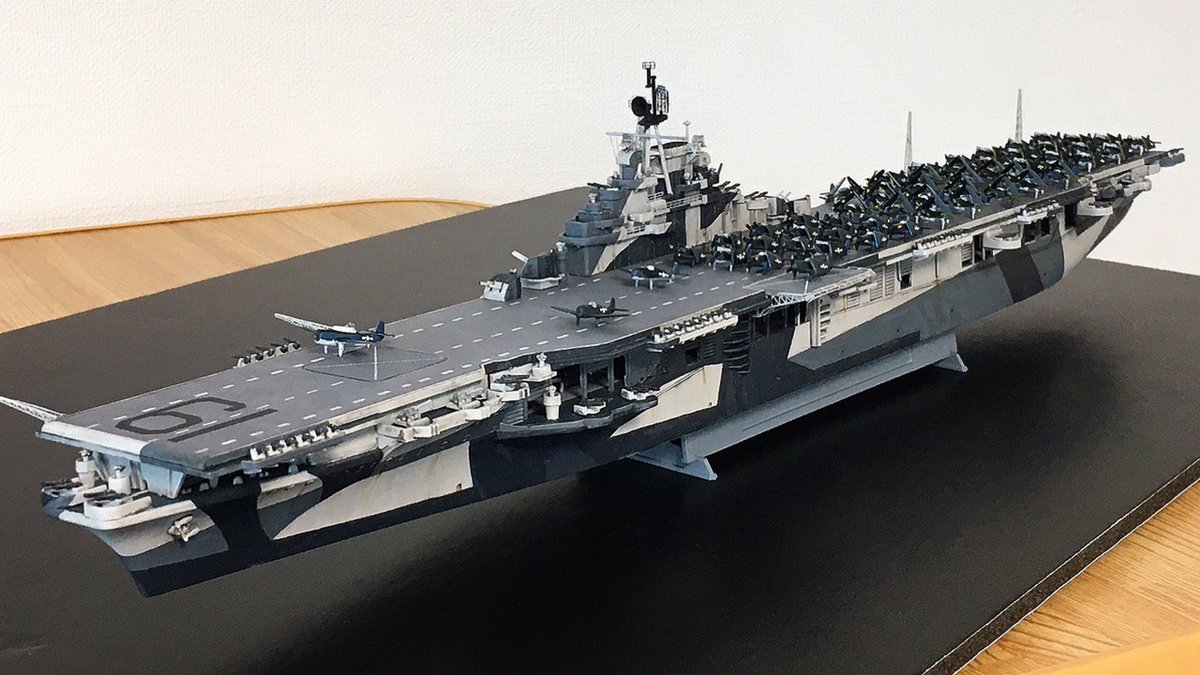 DRAGON 1/700 USSハンコック CV-19 これにて完成🙌🏼 ほぼ筆塗りで進め