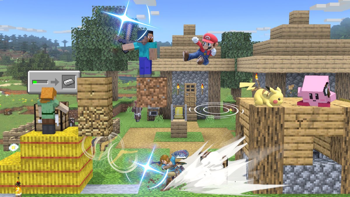 Minecraft』スティーブ/アレックスは、明日配信！ 様々なファイターと